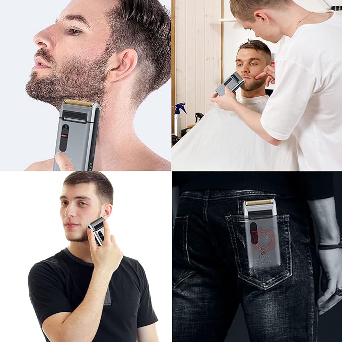 🪒 Retro Electric Shaver for Men | Rechargeable Foil Shaver & Trimmer ✨