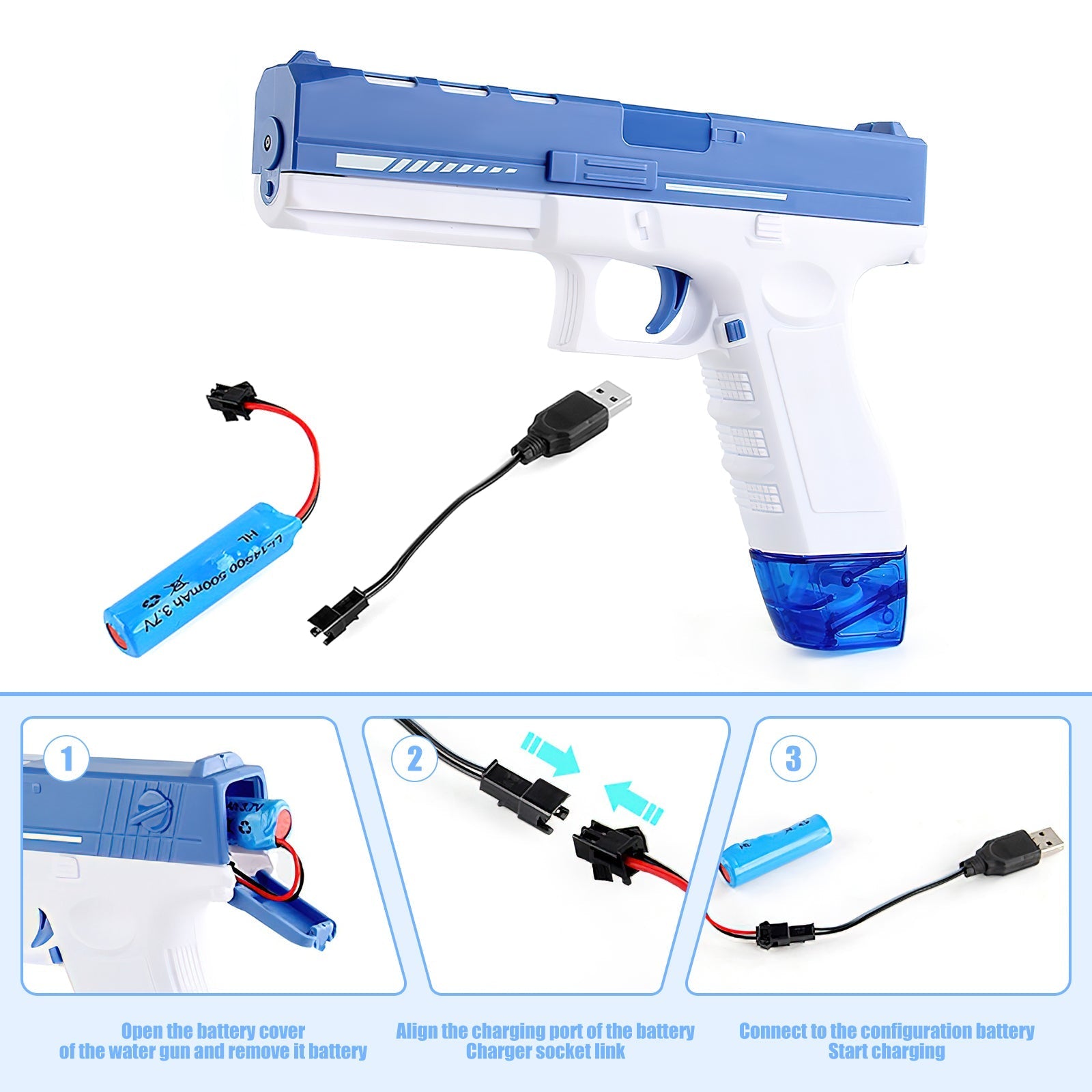💦🌞Glock Electric Water Gun 🔋 | Rechargeable Automatic Water Blaster for Kids & Adults in UAE